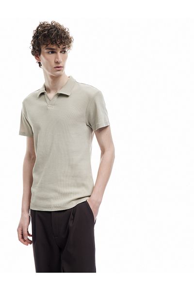 Koton Βαμβακερό κοντομάνικο μπλουζάκι Basic Polo Slim Fit
