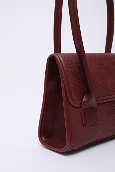 TENA Women's Burgundy Single Compartment Snap Fastener Handbag and Shoulder Bag Stn-Burgundy