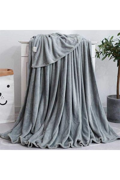 Generic بطانية من الصوف الفلانيل مقاس فردي 160 × 220 سم لجميع المواسم، بطانية ناعمة دافئة للسرير والأريكة