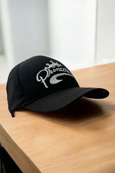 Minigimin Cicileri My Little One's Cicileri (4-8 Years) Girl's Hat with Prince Writing - Black