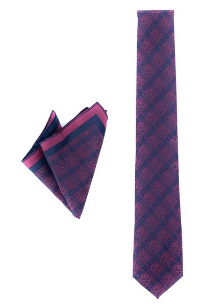 Oppland Men's Tie Classic, Can Be Shaped with Handkerchief, Stain Resistant, Stylish Patterned, Modern, Thin, Wide Design