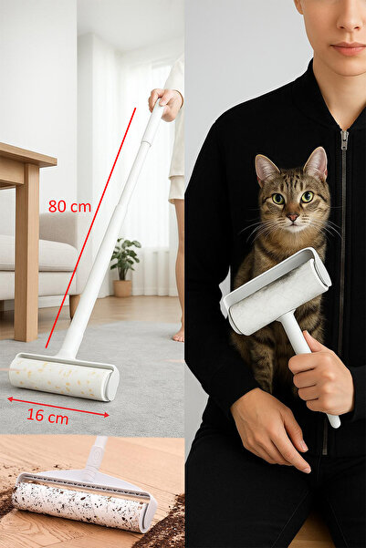 Blessca Tüy Toplayıcı Rulo ve Kedi Köpek Tüyü Tiftik Kıyafet Toz Toplama Rulo...