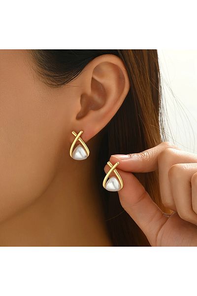 Ayzen Stylish 2Pcs Pearl Earring