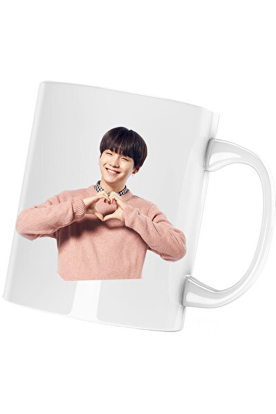 OEM Cana albă personalizată „BTS Suga Love Sign Hand”, INOVATIX®. 330 ml