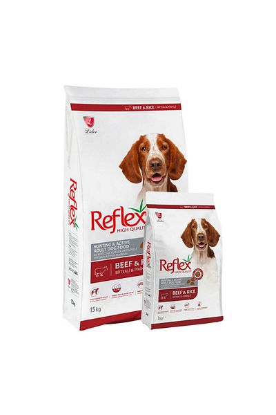 Reflex طعام عالي الطاقة للكلاب البالغة مع لحم البقر والأرز من ريفليكس