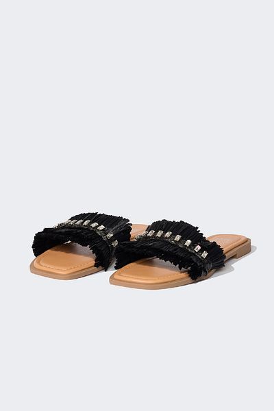 DeFacto Women's Stone Single Strap Flat Sole Slippers E2497Ax25Sm