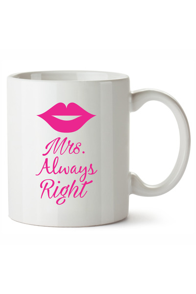 OEM Cana albă personalizată Mrs Always Right, INOVATIX®. 330 ml