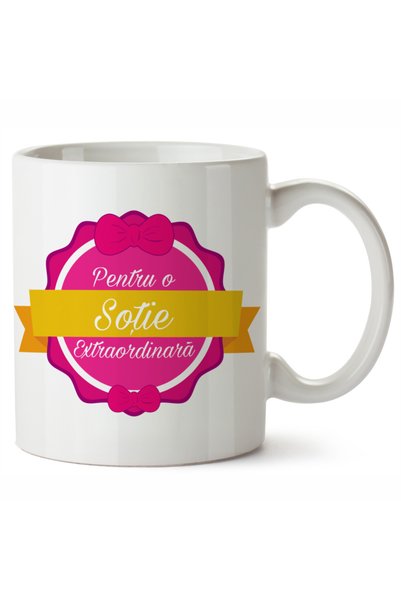 OEM Cana albă personalizată pentru o soție extraordinară, INOVATIX®. 330 ml