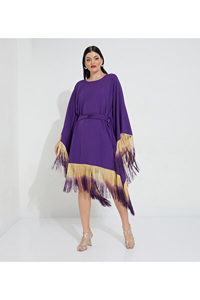 Marvella By Rasha كارديجان واسع مع هامش أومبري دائري بالكامل