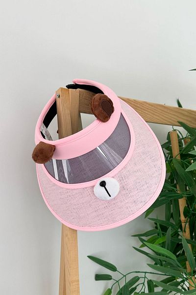 Minigimin Cicileri My Little One's Ciceras (6-12 Years) Children's Visor Hat with Ear Detail - Pink