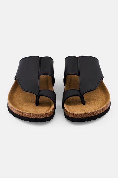 Algspar Men Slip On Cork Sandals, Dark Grey