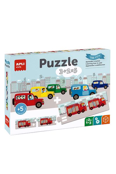 Apli Kids Joc educativ matematic, Apli, adunarea masinutelor colorate, 30 piese, +5 ani