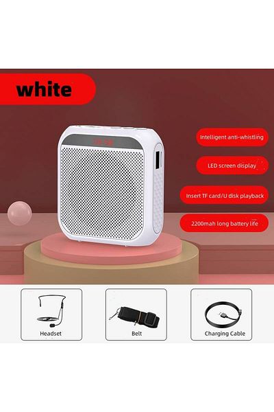 Choice white Portable Voice Amplifier Megaphone Mini Audio Speaker With Microphone Rechargeable Ultralight