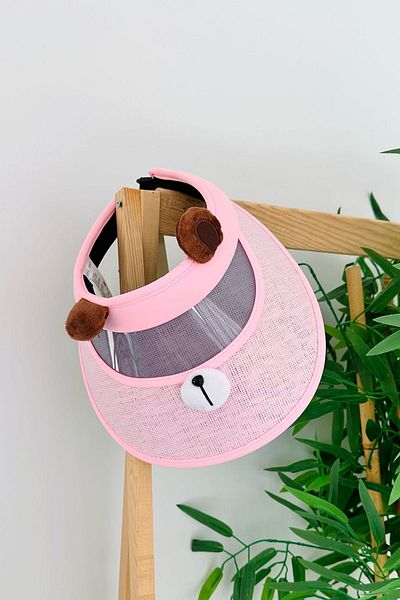 Minigimin Cicileri My Little One's Ciceras (6-12 Years) Children's Visor Hat with Ear Detail - Pink