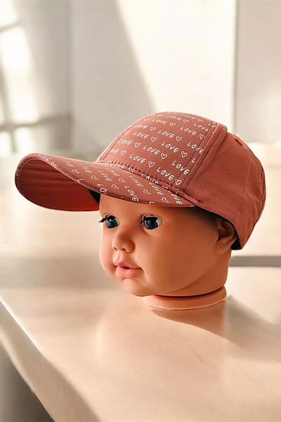Minigimin Cicileri My Little One's Cicileri (4-8 Years Old) Love Printed Sports Cap - Tile