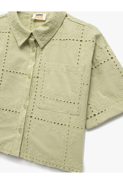 Koton Вишита бавовняна сорочка з коротким рукавом