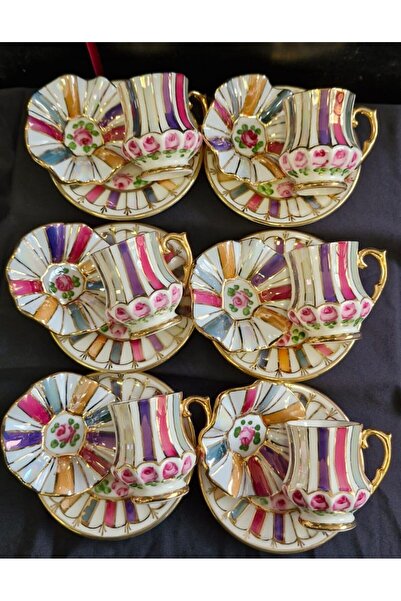 BY.RAYKA PORSELEN El Dekor BRADULGA PORSELEN EL DEKOR BOYAMA FİNCAN TAKIMI VE...