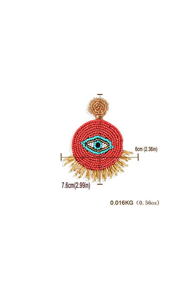 New Obsessions Handmade Beaded Eye of Fortune Earrings