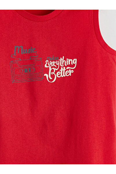 LC Waikiki Lcw Eco Red Bicycle Collar Male Child Undershirt