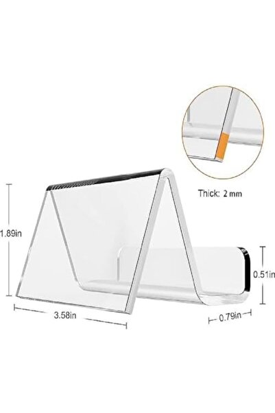 Generic 2-Pack Acrylic Business Card Holder, Clear Desk Stand for Office Display