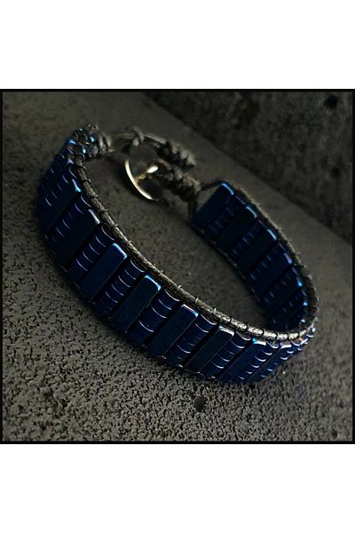 Seven Art Jewelry Hematite Stone Blue Piano Bracelet
