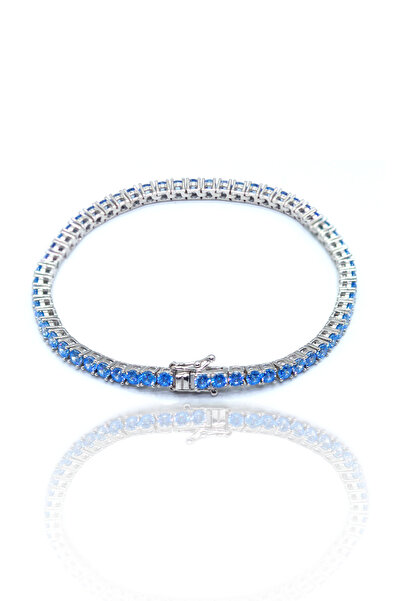 Midyat Nurtaş Gümüş Kuvars Taşlı Su Yolu Model 925 Ayar Gümüş Baget Kadın Bil...