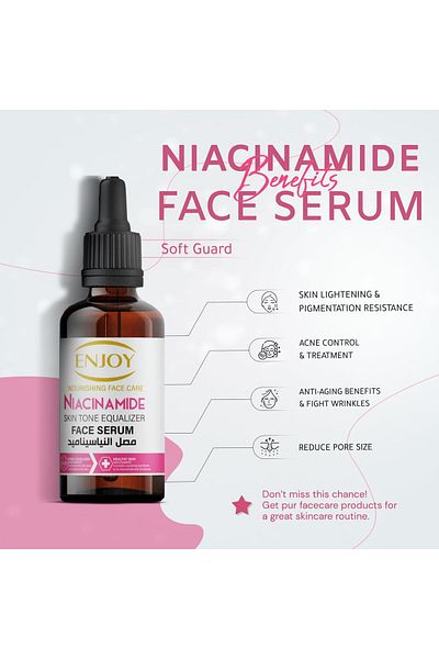 Enjoy Niacinamide Face Serum 50ml – Brightening & Hydrating Serum for Even Skin Tone