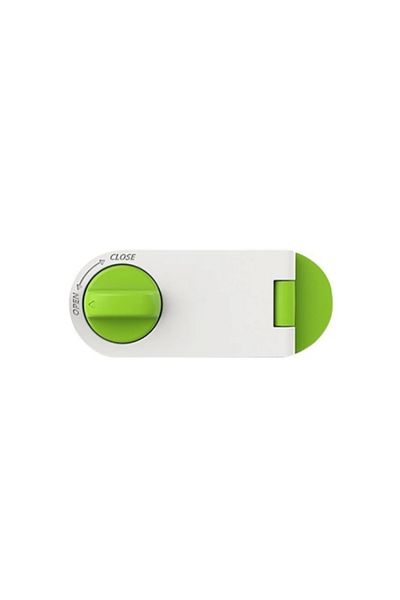 Empria Set of 2 fixed safety locks for cabinet doors and drawers, 10.6x4.15x2.2 cm, green