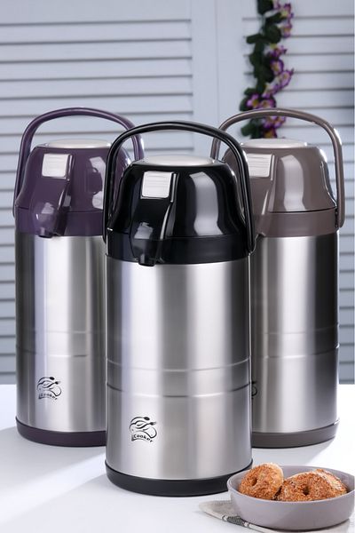 Mu Art Ahşap Mrt Ckr-2008 3.5Lt Steel Thermoses with Pump