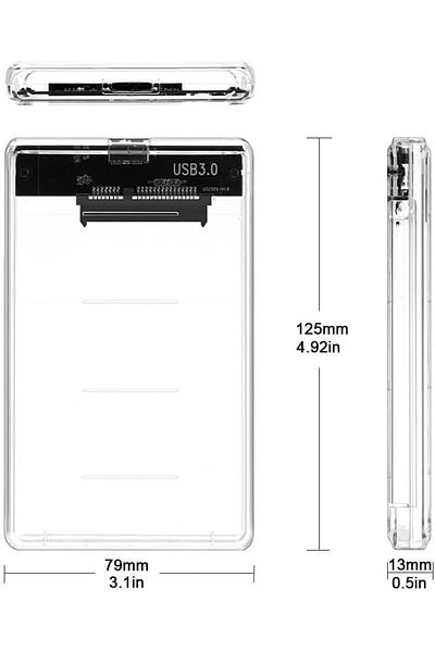 STOREMAX Ezg 6642 2.5" USB 3.0 External Ssd Harddisk Transparent Portable Hdd Sata Box with USB 3.0 5 Gbps