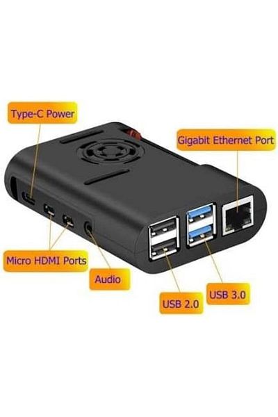 STOREMAX Ezg Pi 4 Fan Case-Black Ezsnshop 1065757