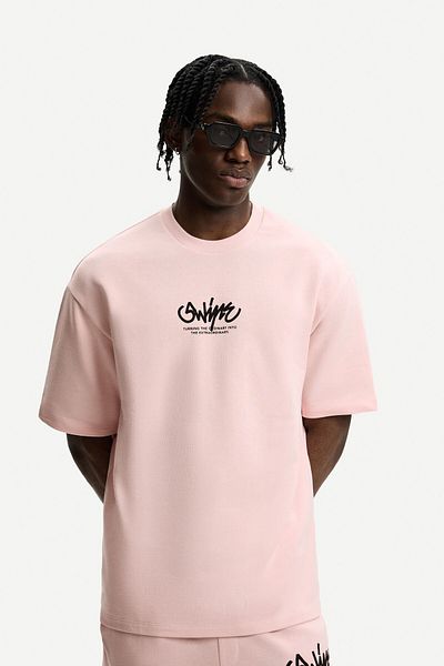 Bershka Printed short sleeve plush T-shirt