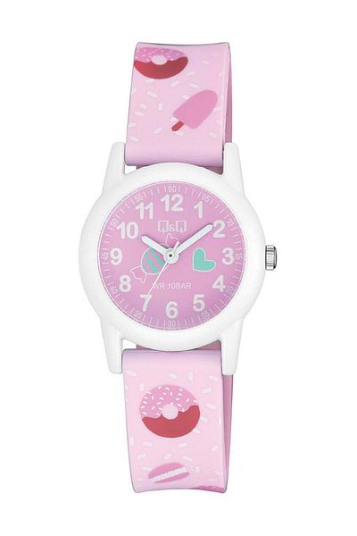Q&Q Qq Vr99J011Y Water Resistant Pink Children's Wristwatch