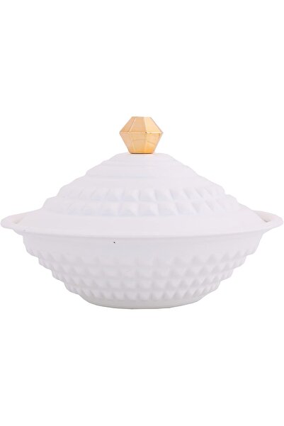 Generic Steel date bowl with lid from Al Saif, size: 13 cm, color: white/gold
