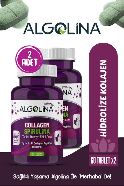 Algolina Collagen+spirulina Tablet Takviye Edici Gıda -1260 Mg 60 Tablet-(kol...