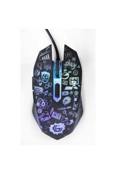 Gembird Mouse Gaming GEMBIRD MUS-6B-GRAFIX-01, USB, 3600 dpi, iluminat RGB (Negru)