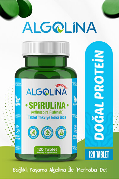Algolina Spirulina 120 Tablet 600 Mg Bitkisel Protein - Takviye Edici Gıda