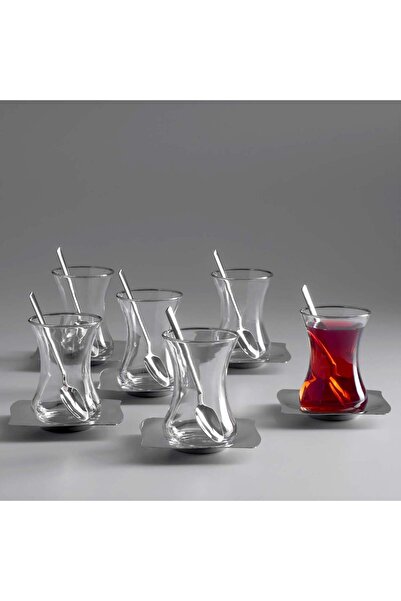 Jumbo Kybele 18 Parça Çelik Çay Seti