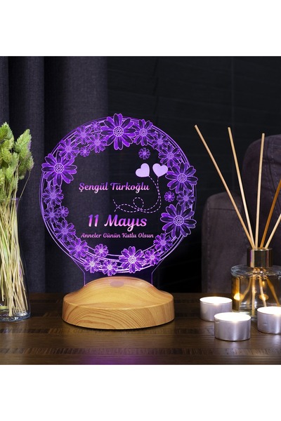 SEVGİLAMBASI Anneler Günü Hediyesi, Anneye, Kayınvalideye Papatya Hediyesi Led Lamba