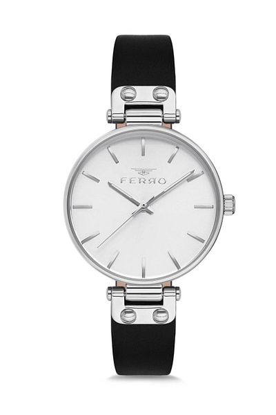 FERRO Black Leather Cord Women's Wristwatch F1894b-962-j