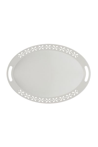 EVSTYLE White Romantic Tray - 52X39 cm