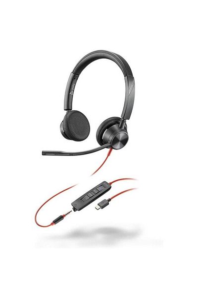 HP Poly Blackwire 3325 Wired Headset, 3.5mm + USB-C/A, MS Teams Certified, Black