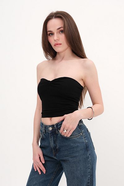Addax Strapless Bustier with Knot Detail B1728
