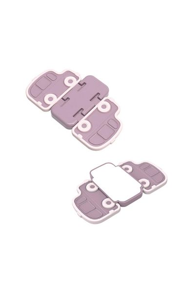 Empria Set of 2 sliding door/window safety locks, 11x6.5x0.5 cm, Purple/White