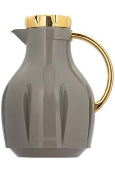 ALSAIF Deva Coffee And Tea Vaccum Flask In Grey/gold / Leak-proof And Keeps Drinks Hot 1 Liter