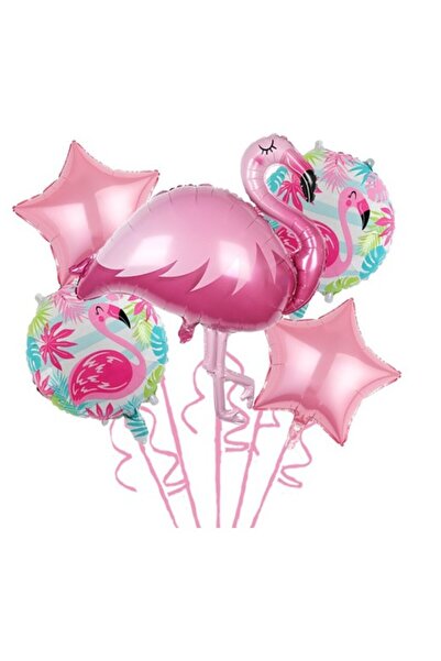 Teo Baloane aniversare Flamingo Party, , din Folie de aluminiu si Latex, set ...