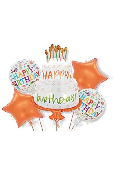 Teo Birthday balloons, Happy Birthday theme, set of 5 balloons, 1 CAKE 70 x 1...
