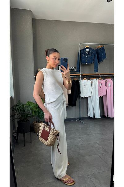 YOUR NAME Cross Closure Skirt Blouse Knitwear Set
