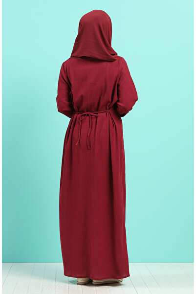 sefamerve Φόρεμα Şile Υφασμάτινο Κεντημένο 0074-06 Claret Red