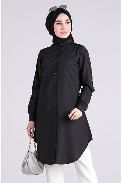 sefamerve Judge Collar Tunic 6475-01 Μαύρο